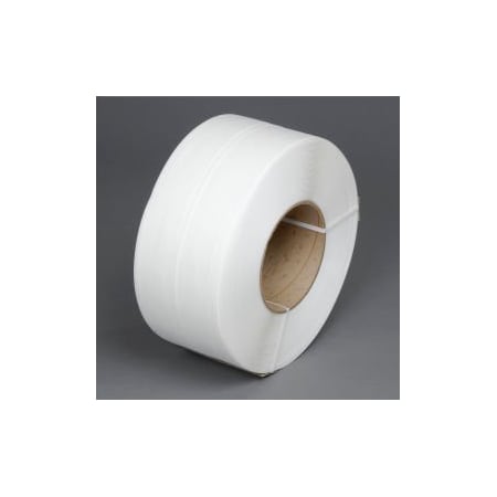 Pac Strapping Products Machine Grade Strapping 3/8W x 12900L x 0.021 Thick 8 x 8 Core White 38M-25-2212